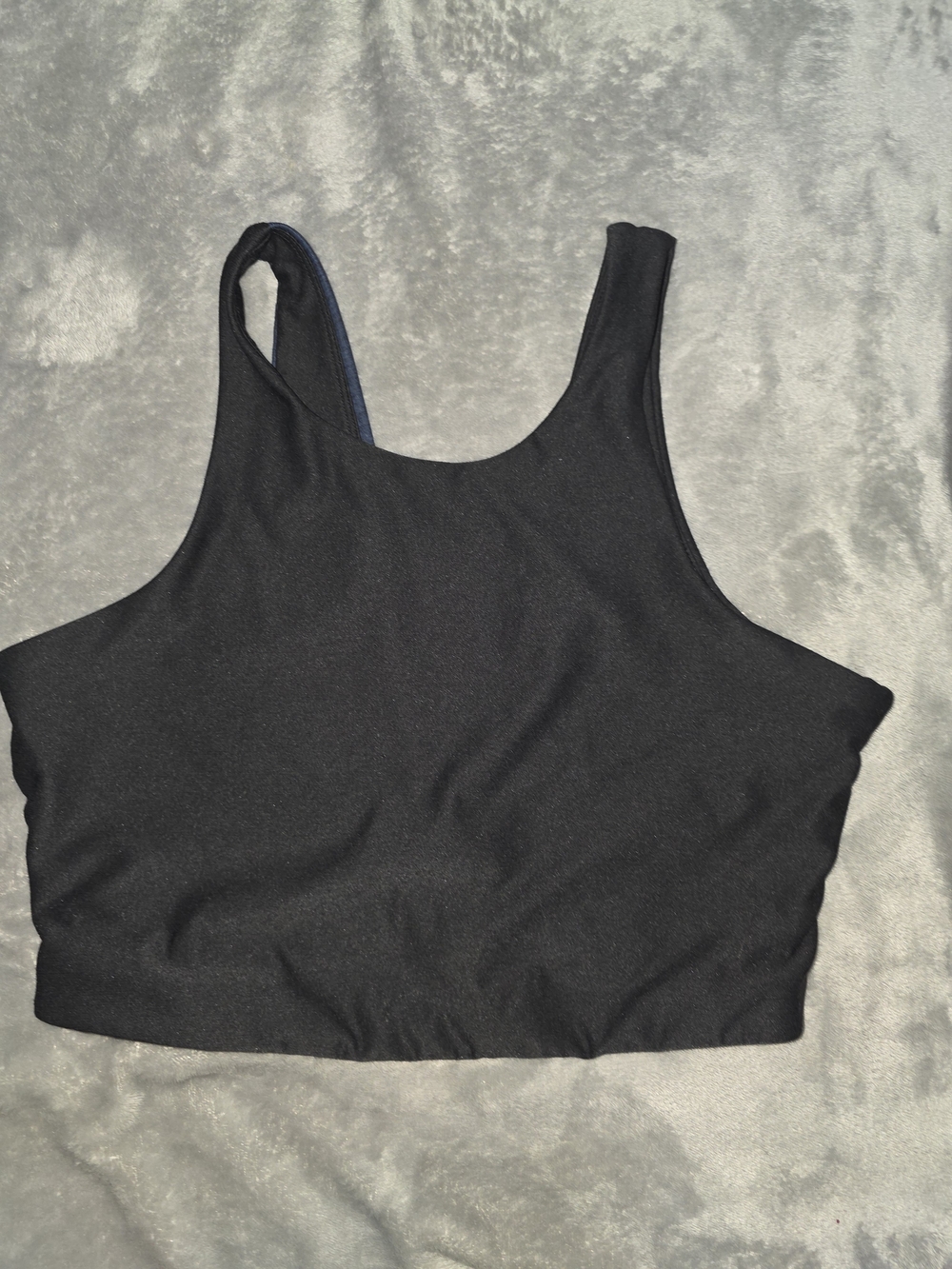 Outdoor Voices Venus Crop Top Sports Bra in Black & Blue